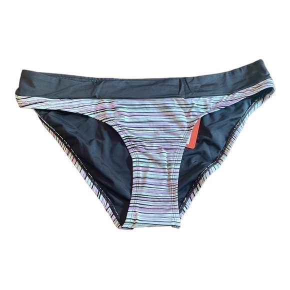 soybu Women Swimwear Black Amalfi Band Stripe Bikini Bottom - Picture 4 of 12